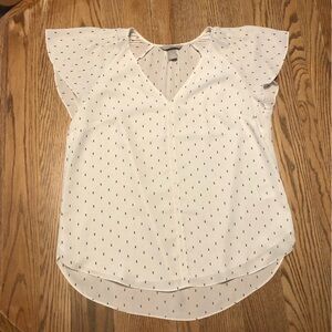 H&M White Flutter Sleeve Top - Size 10